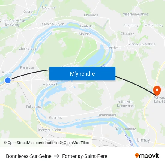 Bonnieres-Sur-Seine to Fontenay-Saint-Pere map