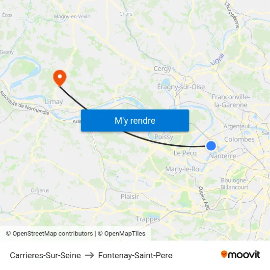 Carrieres-Sur-Seine to Fontenay-Saint-Pere map