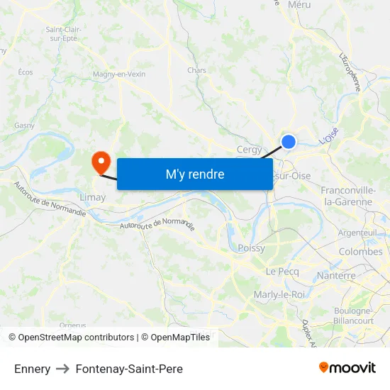 Ennery to Fontenay-Saint-Pere map