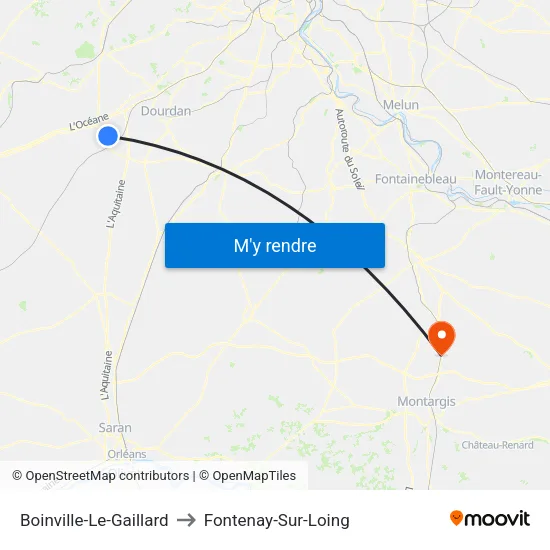 Boinville-Le-Gaillard to Fontenay-Sur-Loing map