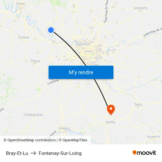 Bray-Et-Lu to Fontenay-Sur-Loing map