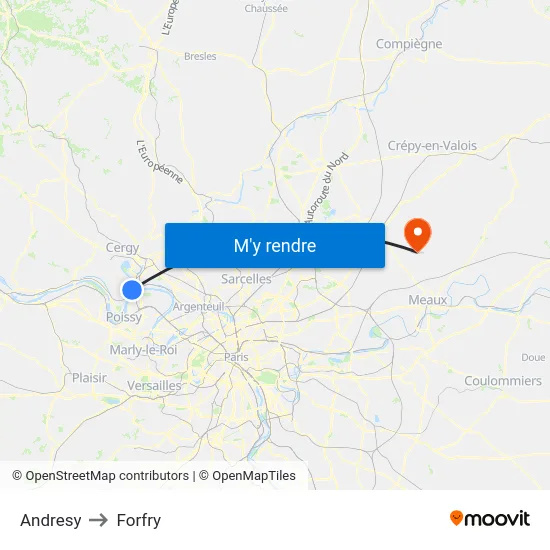 Andresy to Forfry map