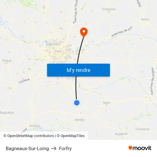 Bagneaux-Sur-Loing to Forfry map
