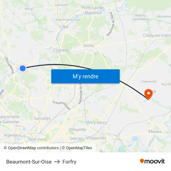Beaumont-Sur-Oise to Forfry map