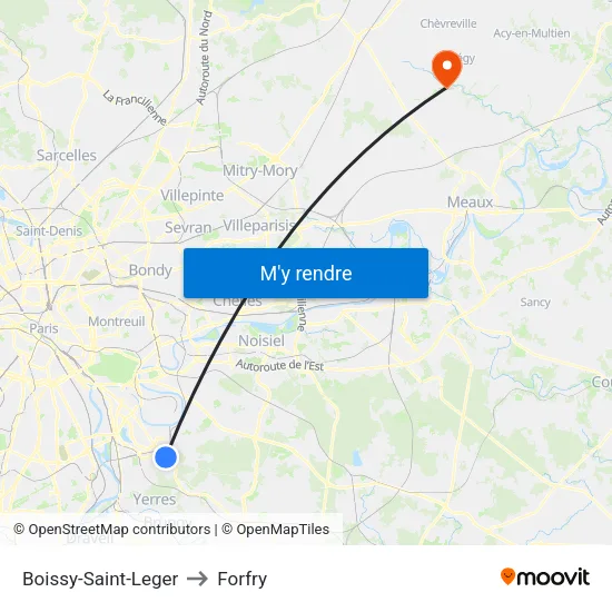 Boissy-Saint-Leger to Forfry map