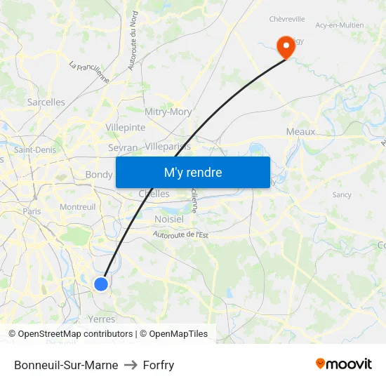 Bonneuil-Sur-Marne to Forfry map