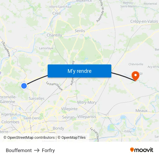 Bouffemont to Forfry map