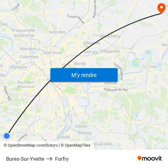 Bures-Sur-Yvette to Forfry map