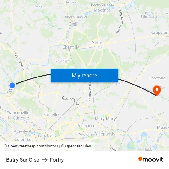 Butry-Sur-Oise to Forfry map
