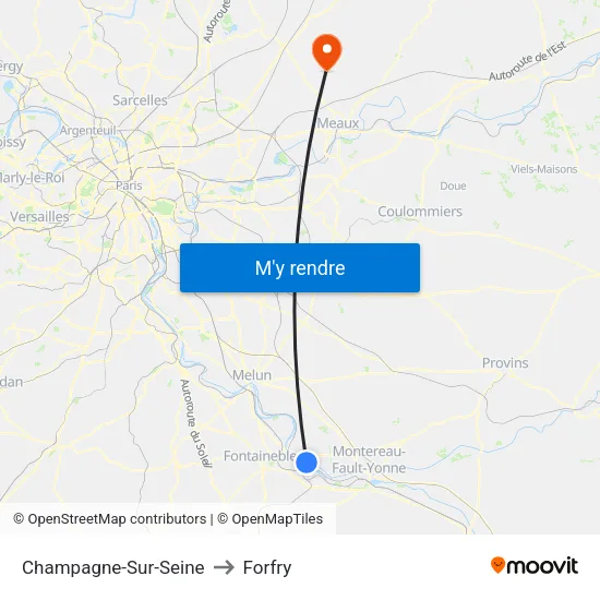 Champagne-Sur-Seine to Forfry map