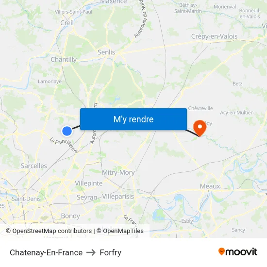 Chatenay-En-France to Forfry map