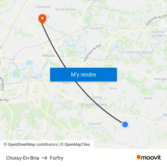 Choisy-En-Brie to Forfry map