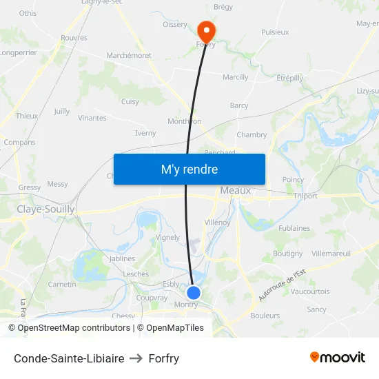 Conde-Sainte-Libiaire to Forfry map