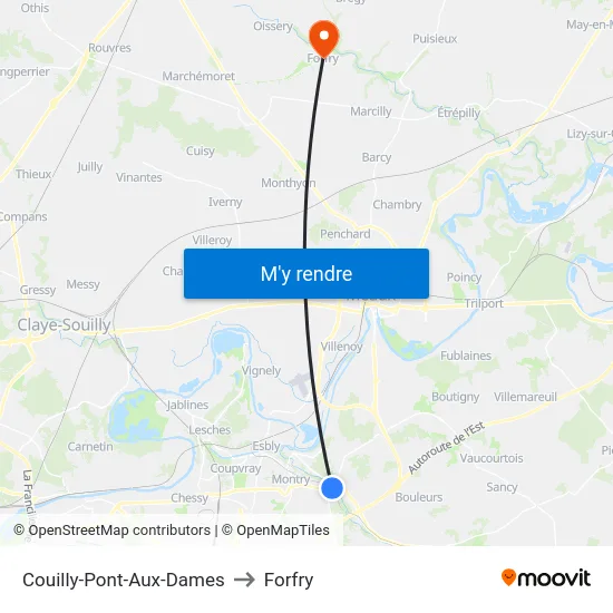 Couilly-Pont-Aux-Dames to Forfry map