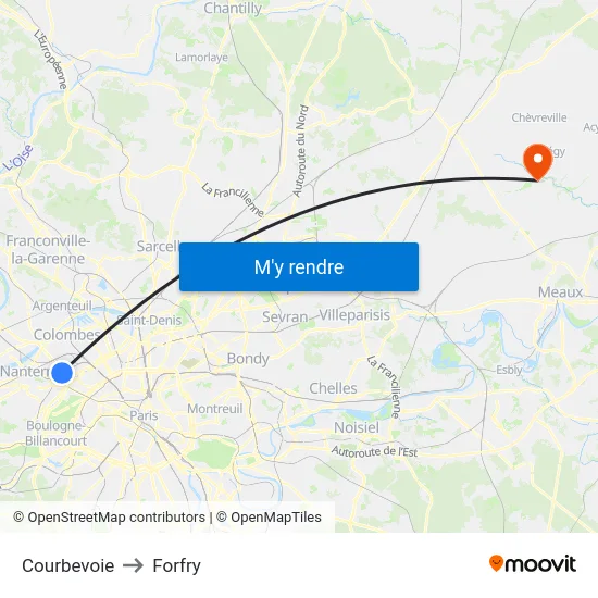 Courbevoie to Forfry map