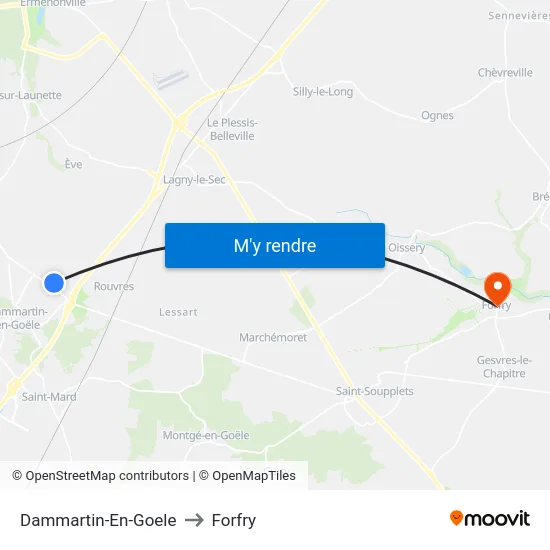 Dammartin-En-Goele to Forfry map