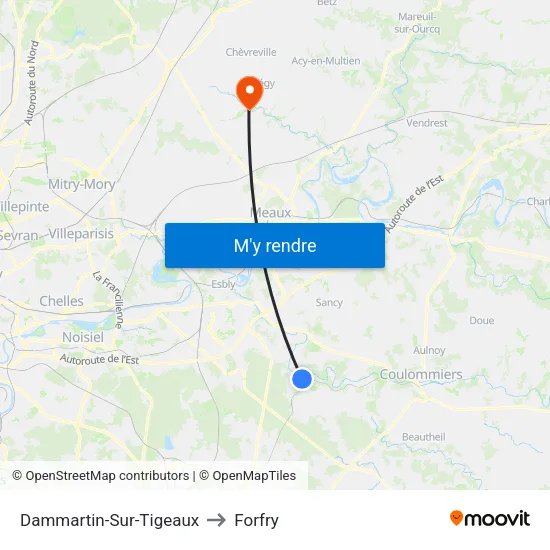 Dammartin-Sur-Tigeaux to Forfry map