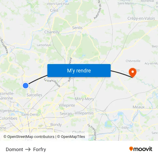 Domont to Forfry map