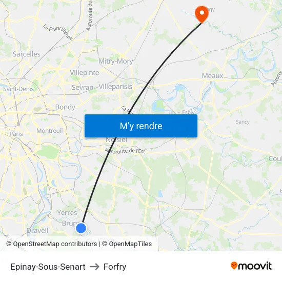 Epinay-Sous-Senart to Forfry map