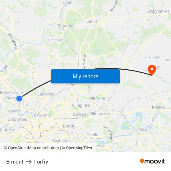 Ermont to Forfry map