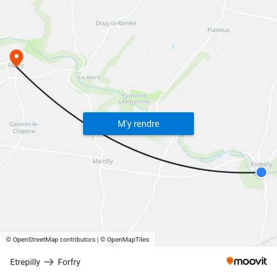Etrepilly to Forfry map