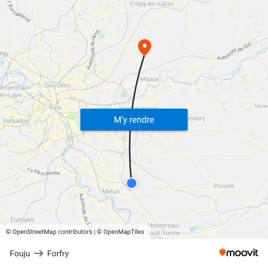 Fouju to Forfry map