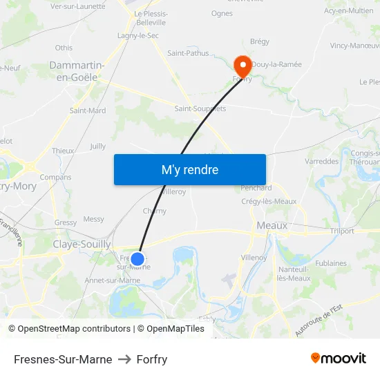 Fresnes-Sur-Marne to Forfry map