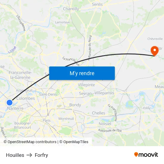 Houilles to Forfry map