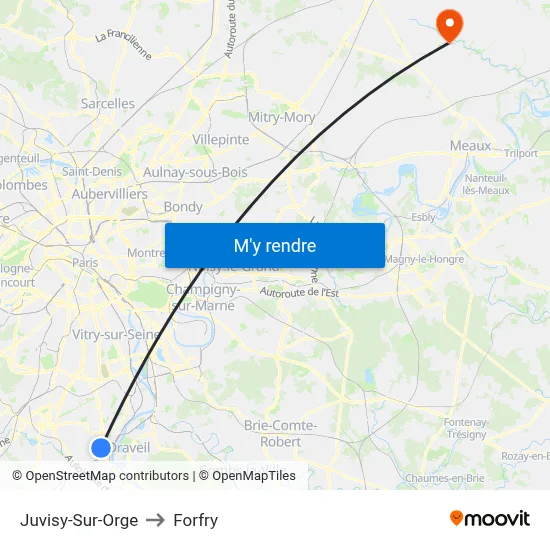 Juvisy-Sur-Orge to Forfry map