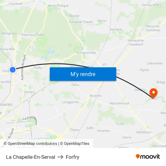 La Chapelle-En-Serval to Forfry map