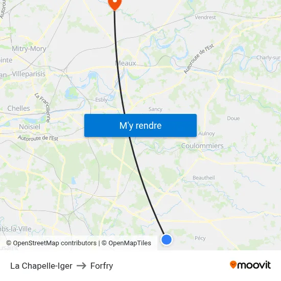 La Chapelle-Iger to Forfry map
