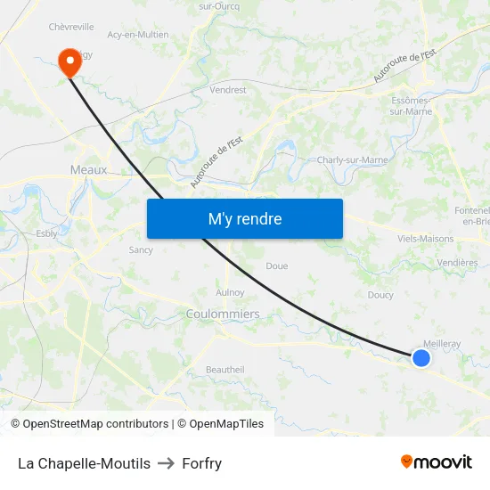 La Chapelle-Moutils to Forfry map
