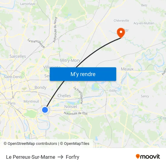 Le Perreux-Sur-Marne to Forfry map