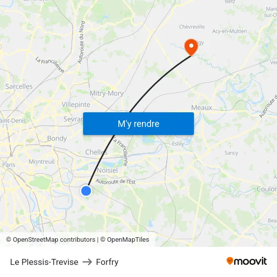 Le Plessis-Trevise to Forfry map