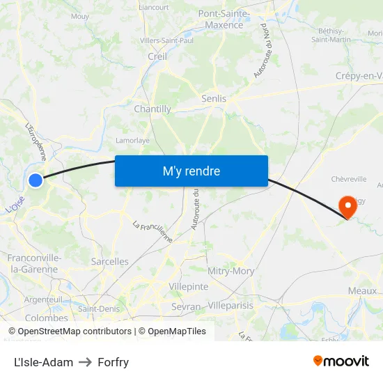 L'Isle-Adam to Forfry map