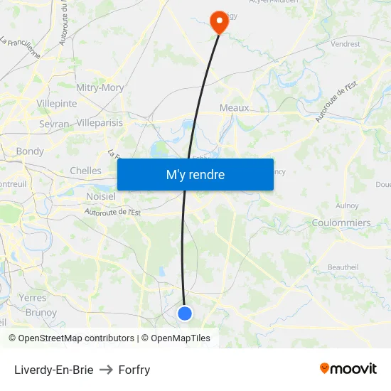 Liverdy-En-Brie to Forfry map