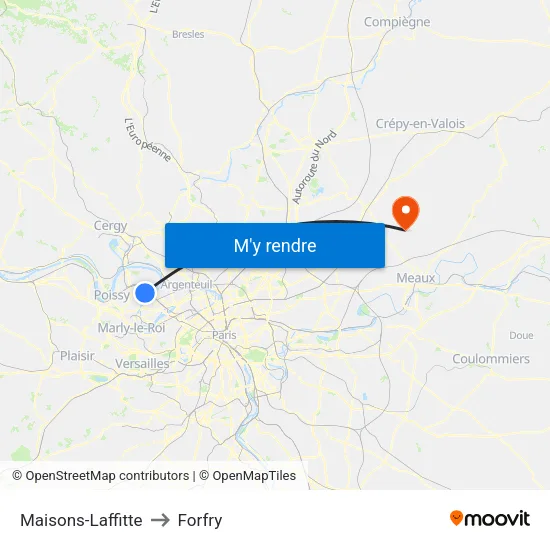Maisons-Laffitte to Forfry map