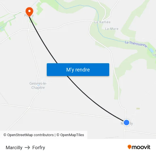 Marcilly to Forfry map
