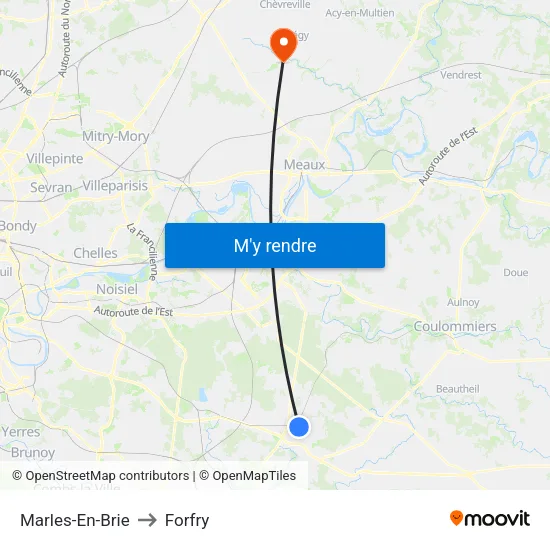 Marles-En-Brie to Forfry map