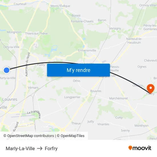 Marly-La-Ville to Forfry map