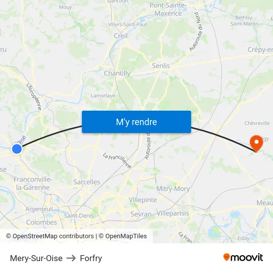 Mery-Sur-Oise to Forfry map