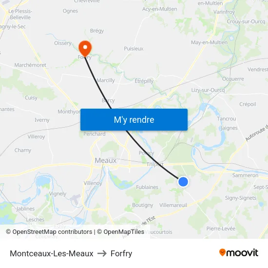 Montceaux-Les-Meaux to Forfry map