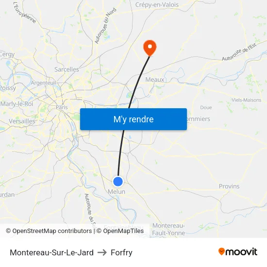 Montereau-Sur-Le-Jard to Forfry map