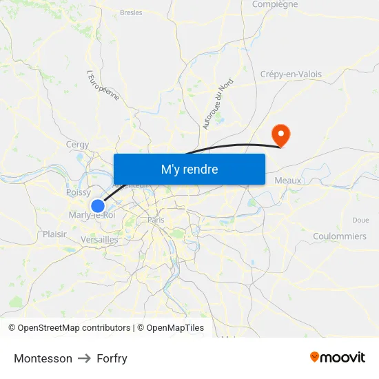 Montesson to Forfry map