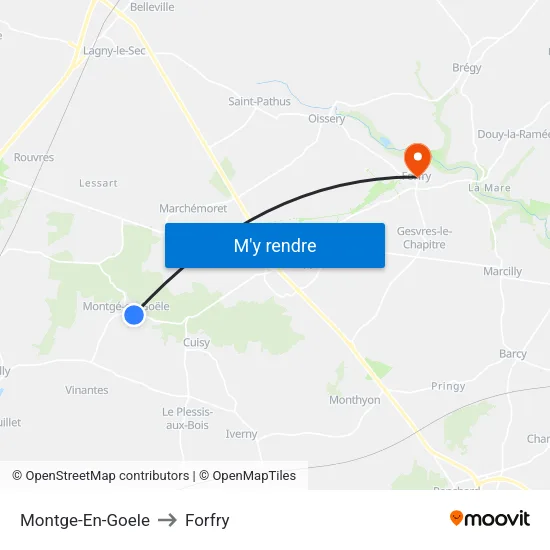 Montge-En-Goele to Forfry map
