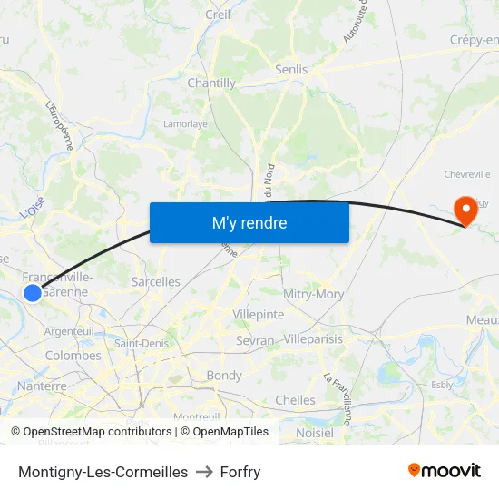 Montigny-Les-Cormeilles to Forfry map
