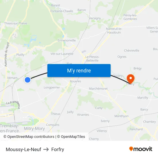 Moussy-Le-Neuf to Forfry map