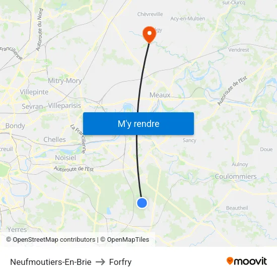 Neufmoutiers-En-Brie to Forfry map