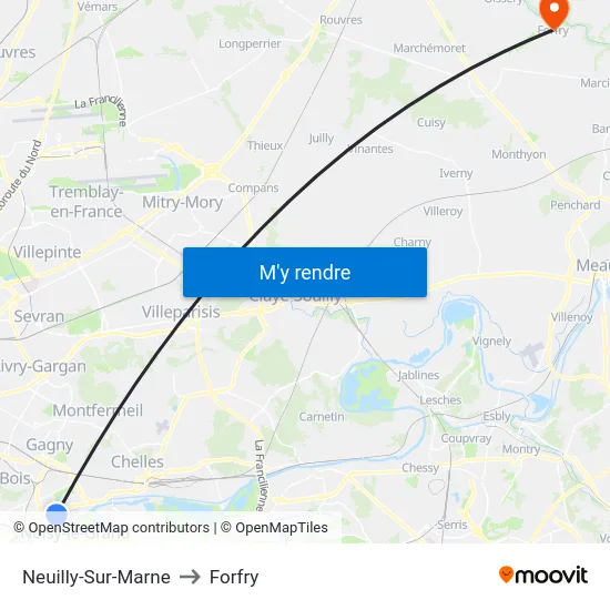 Neuilly-Sur-Marne to Forfry map
