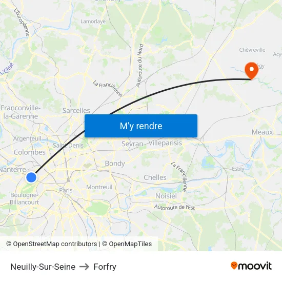 Neuilly-Sur-Seine to Forfry map